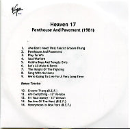 HEAVEN 17  - Penthouse And Pavement