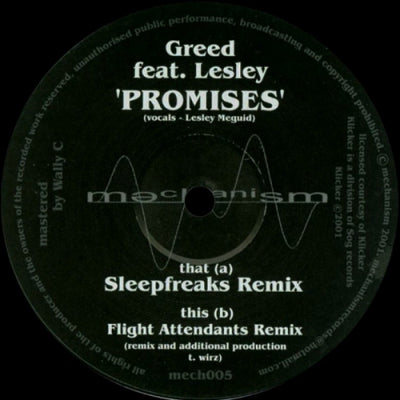 GREED FEAT. LESLEY - Promises (Remixes)