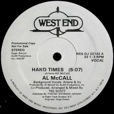 AL MCCALL - Hard Times