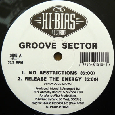 GROOVE SECTOR / F.U.S.E. / TEXAS AUDIO - No Restrictions / Release The Energy \\ F.U. / Assassin