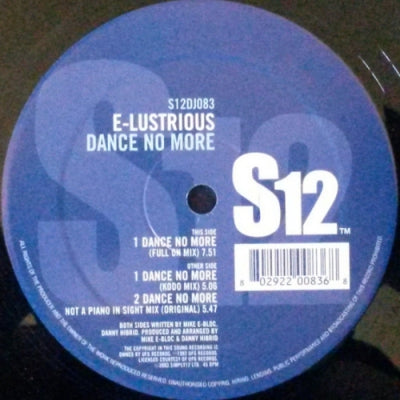 E-LUSTRIOUS - Dance No More