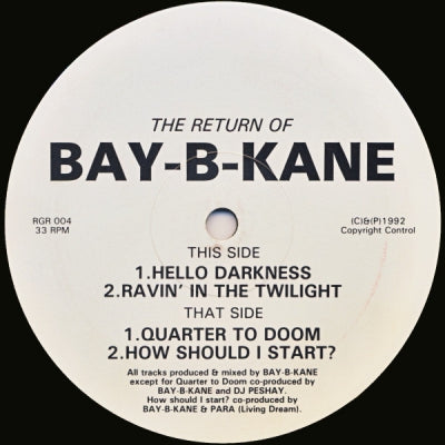 BAY-B-KANE - The Return Of Bay-B-Kane