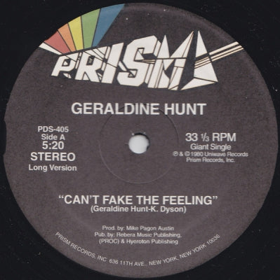 GERALDINE HUNT - Can't Fake The Feeling