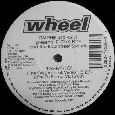 RALPHIE ROSARIO PRESENTS DIGNA FIDE AND THE BACKSTREET SOCIETY - Da-Me-Lo
