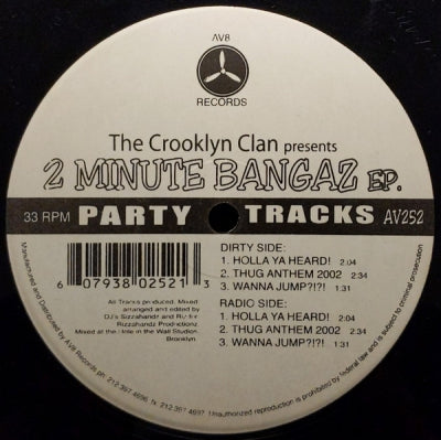 CROOKLYN CLAN - 2 Minute Bangaz EP