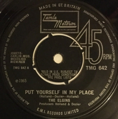 THE ELGINS - Put Yourself In My Place / Darling Baby