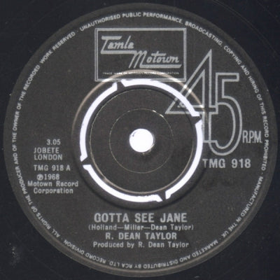 R. DEAN TAYLOR - Gotta See Jane / Candy Apple Red