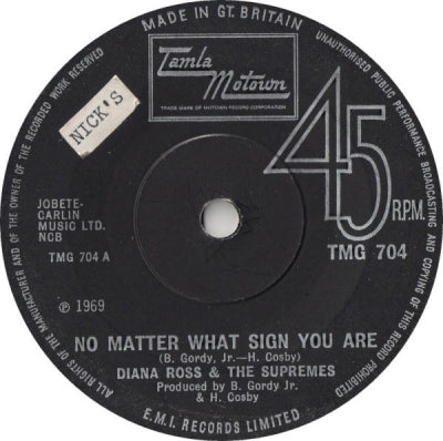 DIANA ROSS & THE SUPREMES - No Matter What Sign You Are / The Young Folks