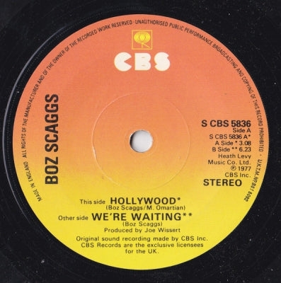 BOZ SCAGGS - Hollywood / We're Waiting