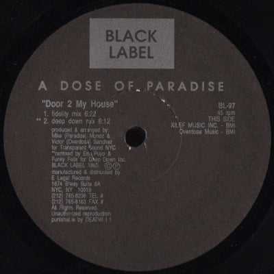 DOSE OF PARADISE - Door 2 My House / Dream