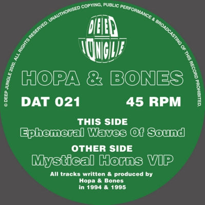 HOPA & BONES - Mystical Horns VIP / Ephemeral Waves Of Sound