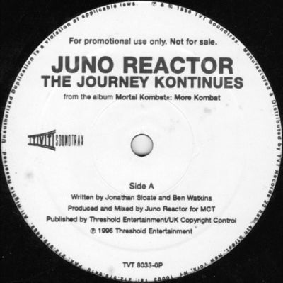 JUNO REACTOR / CUBANATE - The Journey Kontinues / Oxyacetylene