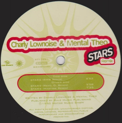 CHARLY LOWNOISE & MENTAL THEO - Stars (Remixes)