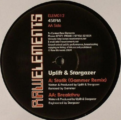 UPLIFT & STARGAZER - Statik (Remix) / Breakthru