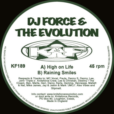 DJ FORCE & THE EVOLUTION - High On Life / Raining Smiles