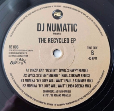 DJ NUMATIC - The Recycled EP