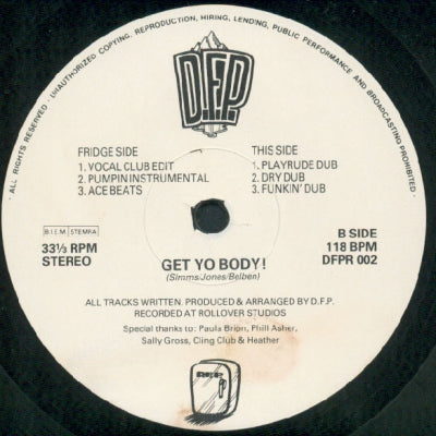 DEEP FREEZE PRODUCTIONS - Get Yo Body