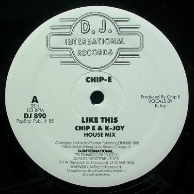 CHIP E. FEATURING K. JOY - Like This