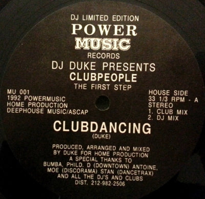 DJ DUKE PRESENTS CLUB PEOPLE - The First Step