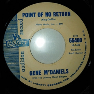 GENE MCDANIELS - Point Of No Return / Warmer Than A Whisper