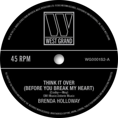 BRENDA HOLLOWAY / EARL VAN DYKE & THE SOUL BROTHERS - Think It Over (Before You Break My Heart)