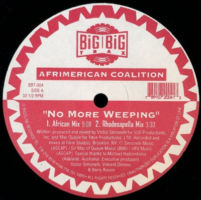 AFRIMERICAN COALITION - No More Weeping