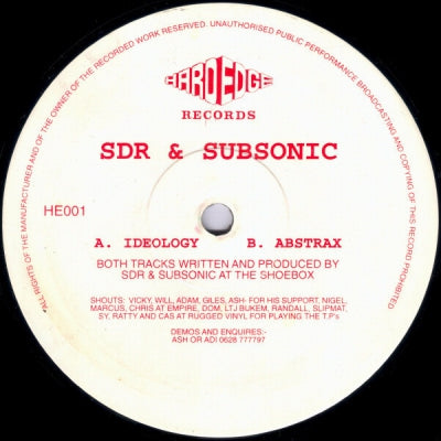 SDR & SUBSONIC - Ideology / Abstrax