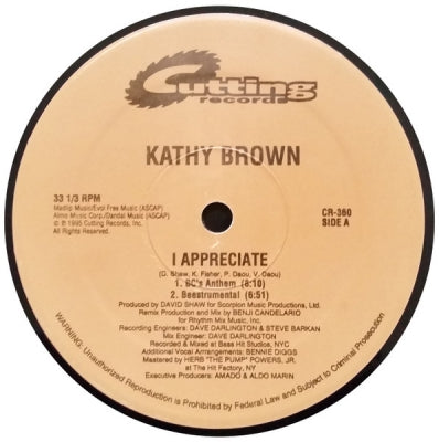 KATHY BROWN - I Appreciate