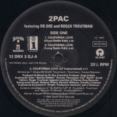 2PAC - California Love E.P. Featuring Dr. Dre.