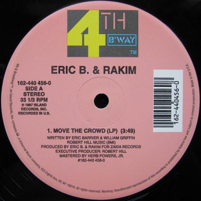 ERIC B. & RAKIM - Move The Crowd / Paid In Full (Coldcut & Original version).