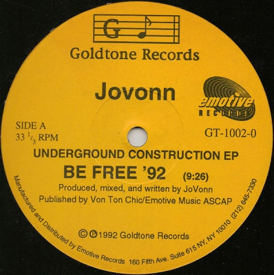 JOVONN - Be Free '92 / Construction / Erson's Keys